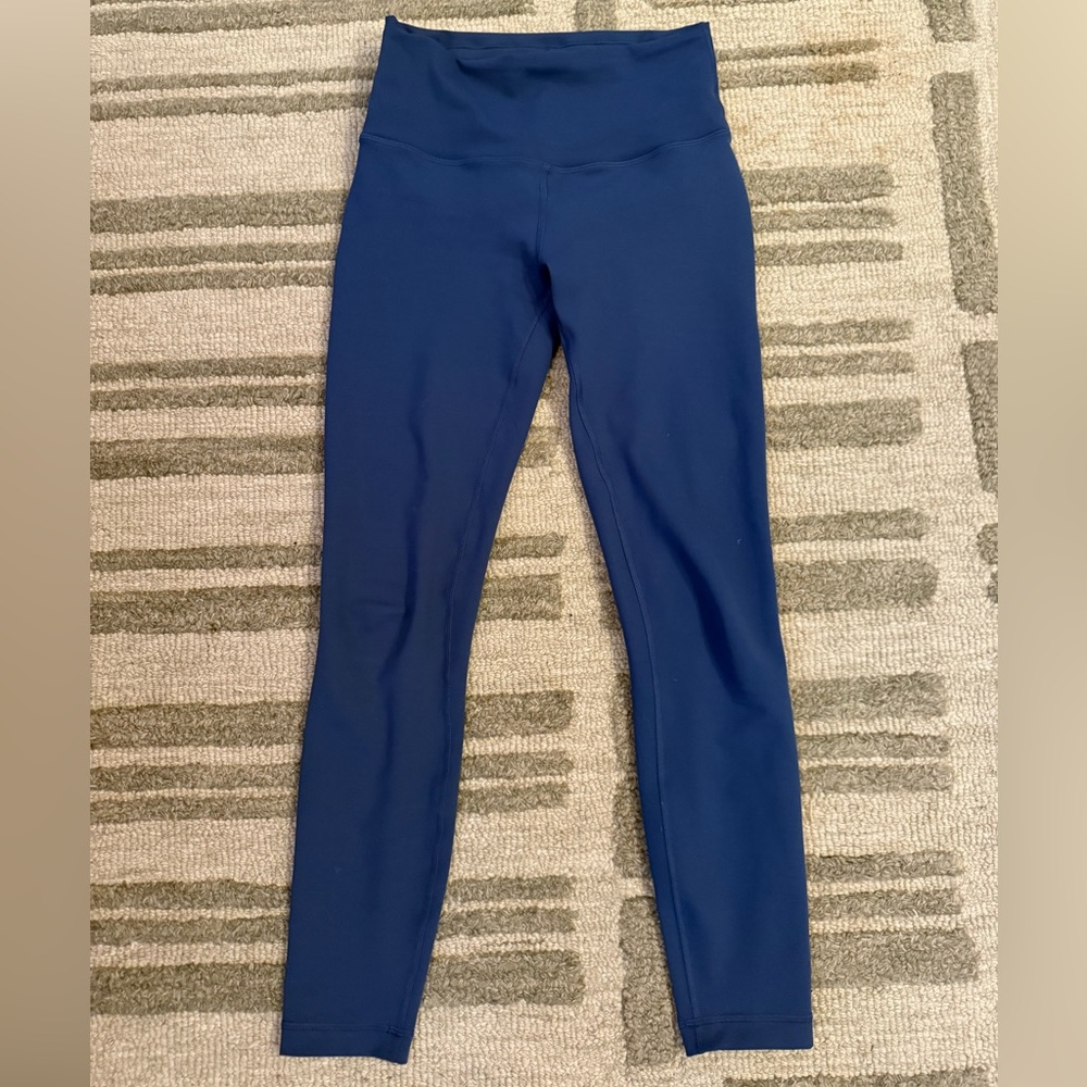 Lululemon Wunder Train Blue Twill Leggings Sz 4